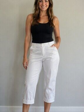 Geoffrey Beene White Cropped Capris Clam Diggers